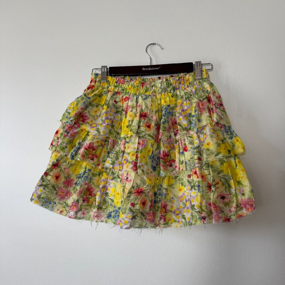 Loveshackfancy Brynlee Floral Tiered Mini Skirt View 4
